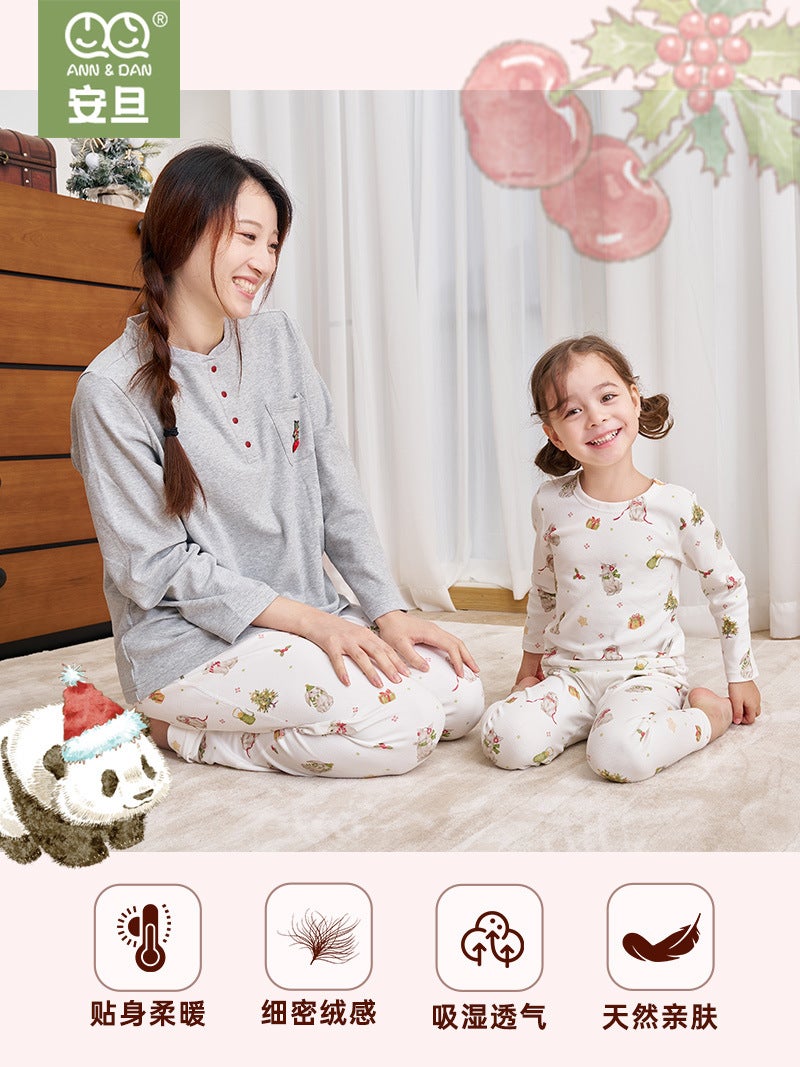 Andan Christmas Limited Edition Children'S Cotton Thermal Underwear Set Women'S Pajamas Long-Sleeve Long Pants Loungewear - Image 5