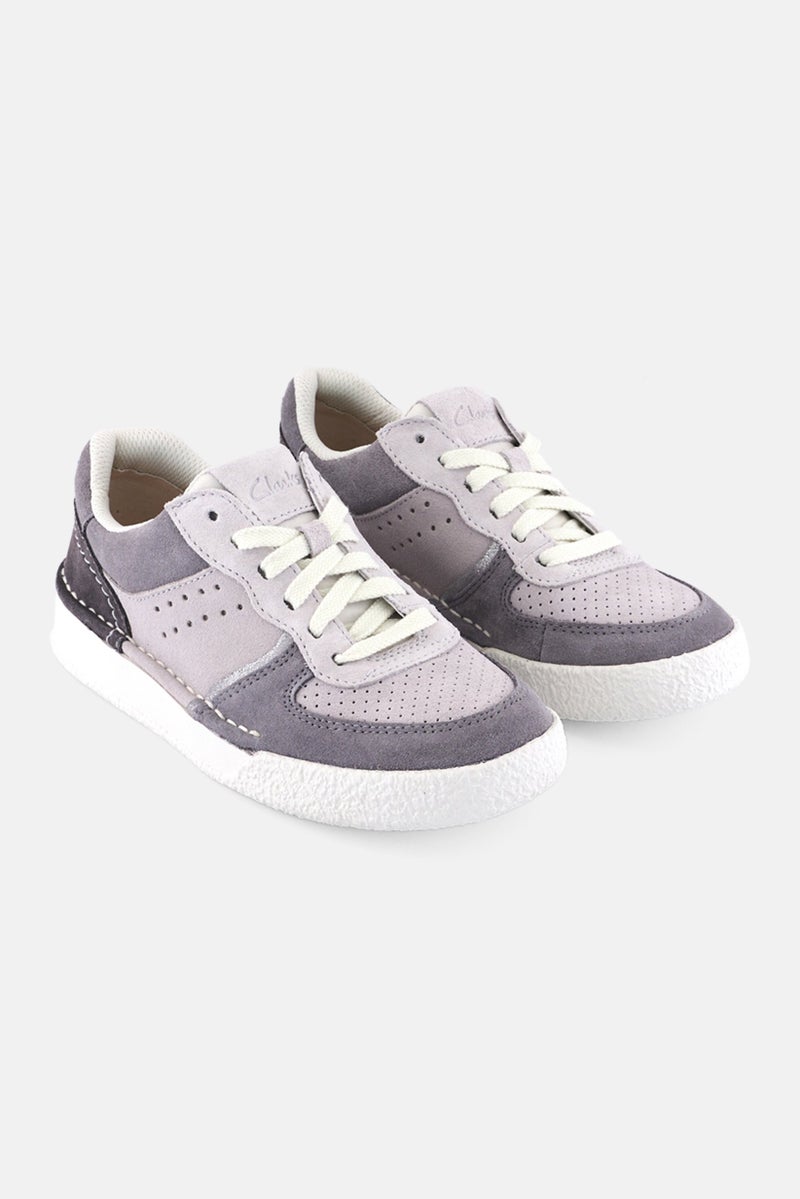clarks Women Craftcup Court Lace Up Shoes, Grey  - Image 1