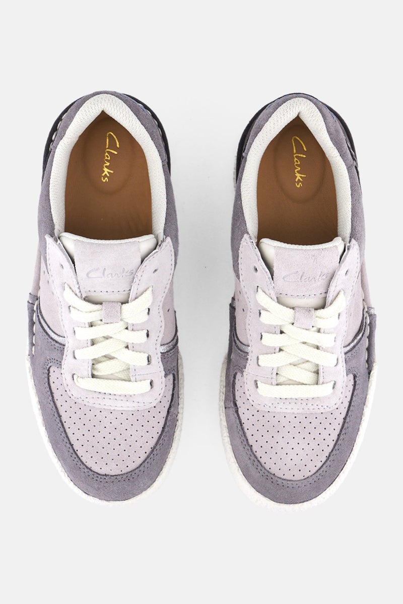 clarks Women Craftcup Court Lace Up Shoes, Grey  - Image 3
