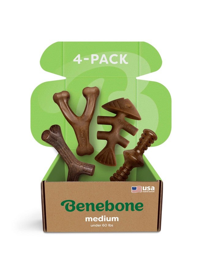 بينيبون مجموعة بينبون متوسطة الحجم من 4 قطع من ألعاب مضغ الكلاب للكلاب العدوانية، صُنعت في الولايات المتحدة الأمريكية، بوزن 60 رطلاً أو أقل - Image 1