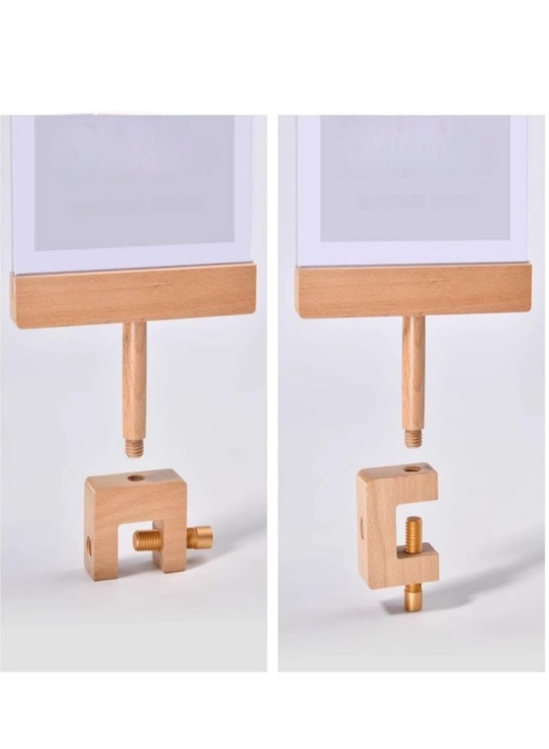 Eckek   Acrylic Sign Holder with Clamp Double Head Display with Acrylic Frame Sign Holder Price Tag Clip for Clothing Stores - Image 5