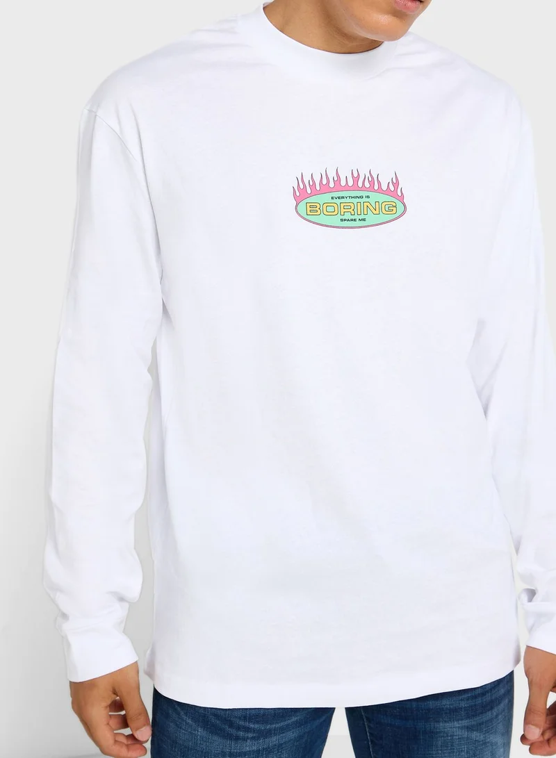 TOPMAN Graphic Printed Crew Neck T-Shirt