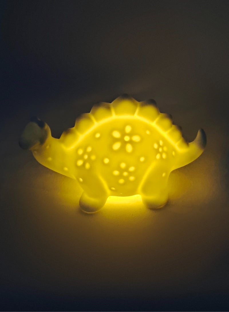 Handcrafted Ceramic Small Dinosaur Night Light - Place on Children's Bedside, Accompanying Sweet Sleep  - Image 1
