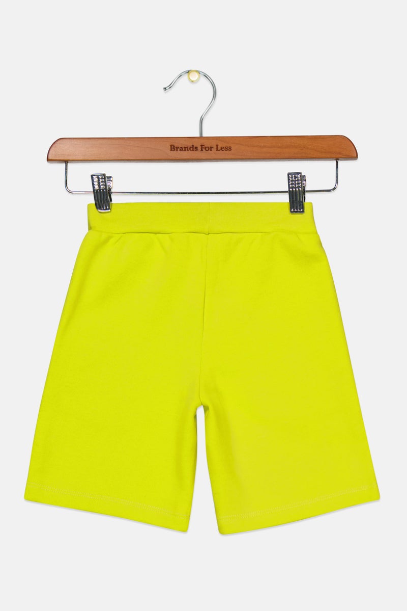 DIADORA Toddlers Boy Brand Logo Basic Shorts, Yellow-Green - Image 2