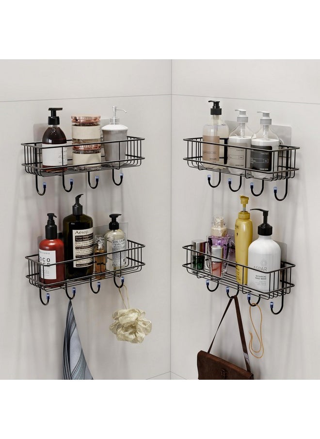 Plantex Self-Adhesive Bathroom Accessories Multipurpose Bathroom Shelf with Hooks/Towel Holder/Rack - GI Steel - Pack of 4 (Black,Powder Coated) - pzsku/Z7FCD7C45CFD6E91B315AZ/45/_/1740119481/a92a8205-d6b2-4d2a-9ee1-7a5d529609b8