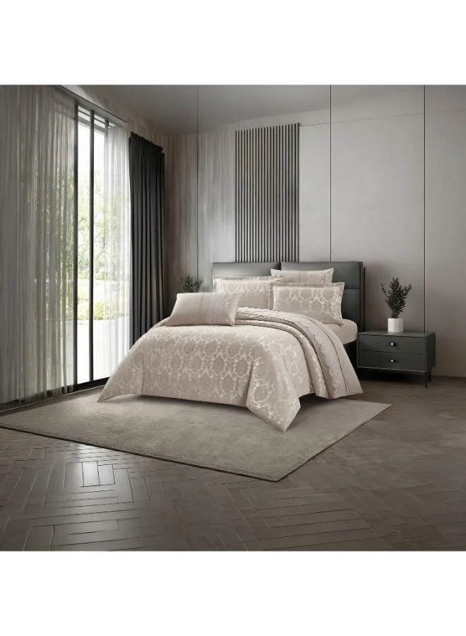 Unique Home Lifestyle Chenille Super King Floral Damask All Season 6 Piece Comforter Set - 260x240cms