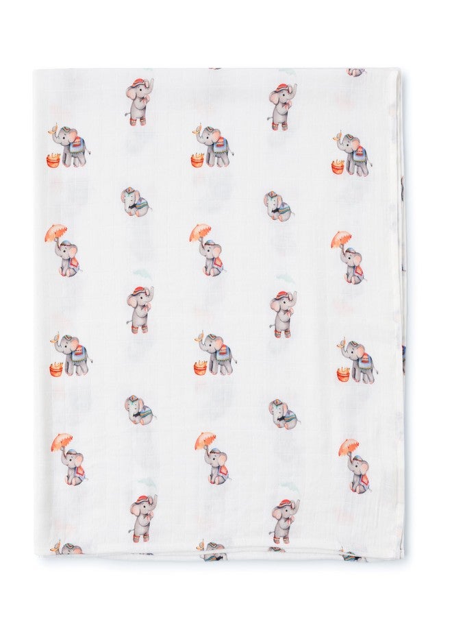Cugo Soft and Cozy Baby Swaddle Blanket, Adjustable Infant Wrap for Comfortable Sleep, Blend of Breathable Cotton and Soft Bamboo Fabric, Perfect Newborn Gift (Royal Little Elephants) - Image 5