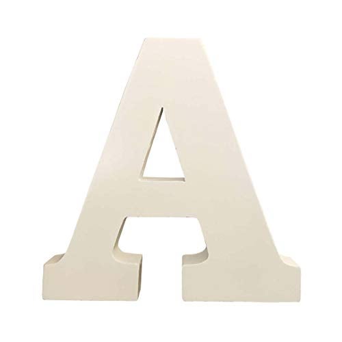 SMARTCAREWOOD Wooden A Letter- English Upper Case Alphabets Cutouts for Art and Craft Work (A_White_15x2.5 Cm) - Image 1