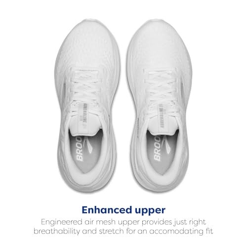 Brooks Women’s Adrenaline GTS 24 Supportive Running Shoe - White/Oyster/Alloy - 10 Medium - Image 4