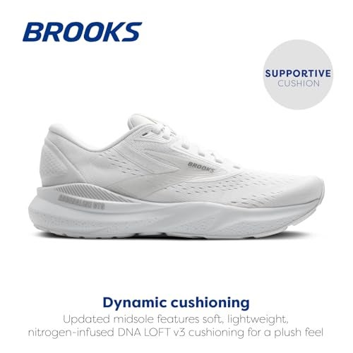 Brooks Women’s Adrenaline GTS 24 Supportive Running Shoe - White/Oyster/Alloy - 10 Medium - Image 2