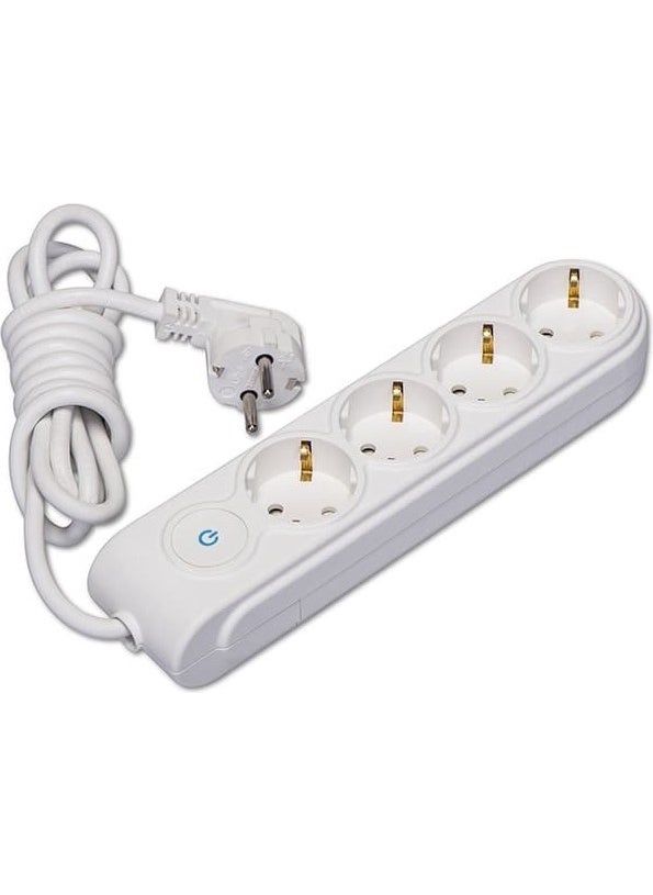Makel New Generation Switched Child Protection Quadruple Grounded Group Socket with 5 Meters Cable  - Image 1