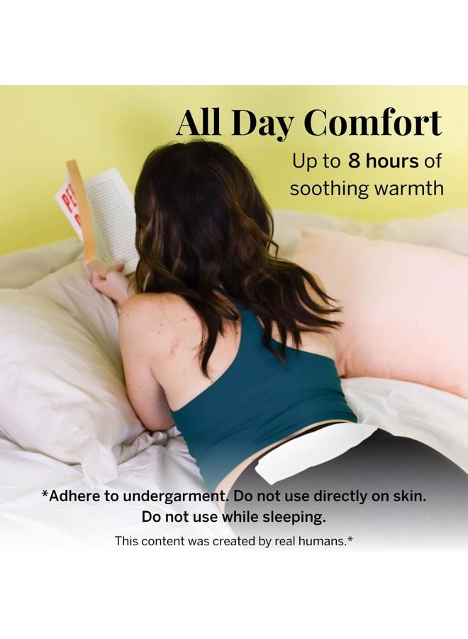 Pixie Cup Pixie Large Period Cramps Menstrual Pain Relief Heat Patches for Feminine Care - Lower Abdominal & Back Ache Therapy - Up to 8 Hours - 3 Count Discreet Disposable Heat Pads - Image 3