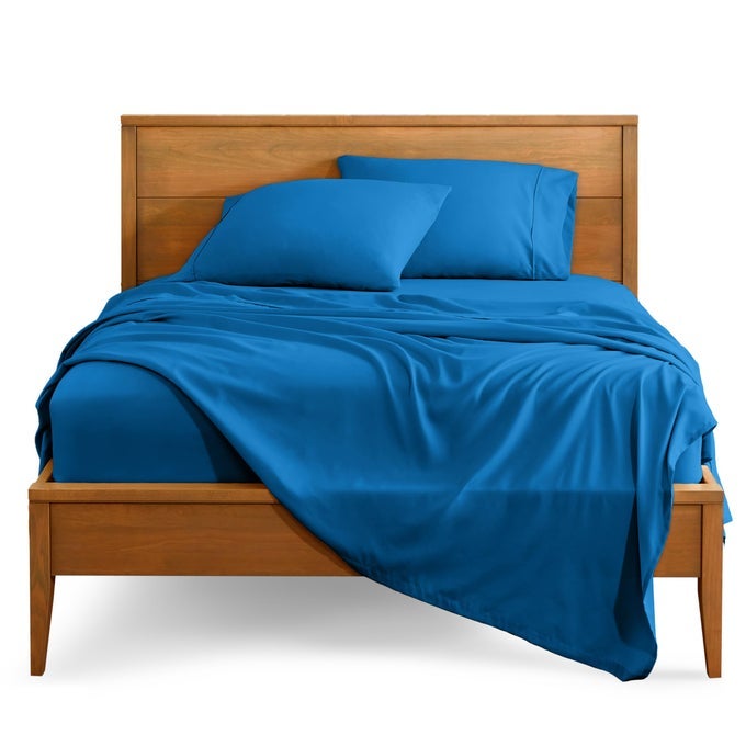 QUEEN SHEET SET LUXURY 1800 ULTRASOFT MICROFIBER BED SHEETS DOUBLE BRUSHED DEEP POCKETS EASY FIT 4 PIECE SET BEDDING SHEETS PILLOWCASES QUEEN MEDIUM BLUE