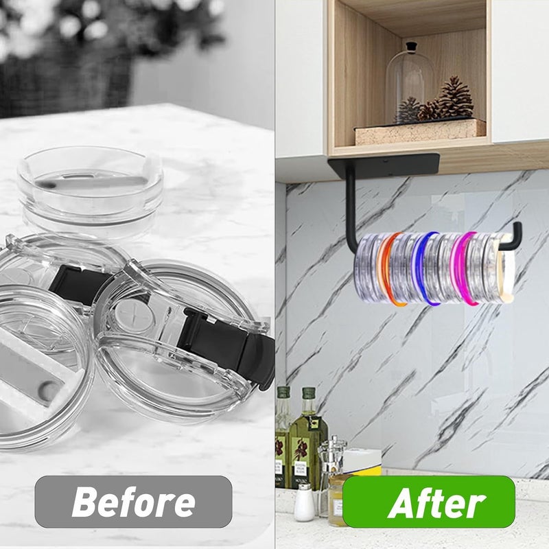 Under Cabinet Tumbler Lid Organizer Holder For Multiple Lids - Image 5