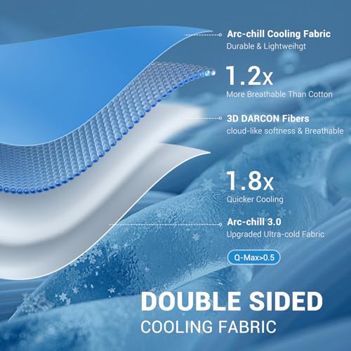 Elegear Cooling Comforter King Size Absorbs Body Heat to Keep Cool, Double-Sided Cooling Blanket for Hot Sleeper Arc-Chill Cool Fabric Q-Max>0.5, Lightweight Summer Comforter Ice Blanket,Gradient Blue - Image 3