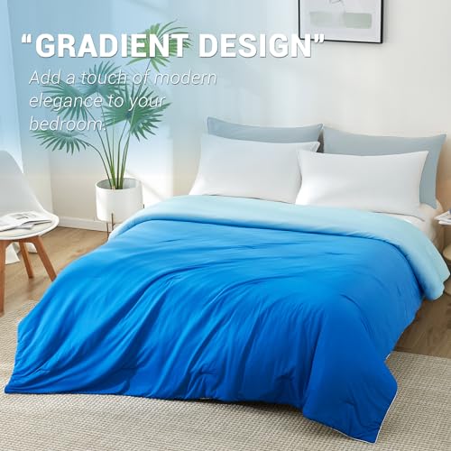 Elegear Cooling Comforter King Size Absorbs Body Heat to Keep Cool, Double-Sided Cooling Blanket for Hot Sleeper Arc-Chill Cool Fabric Q-Max>0.5, Lightweight Summer Comforter Ice Blanket,Gradient Blue - Image 4