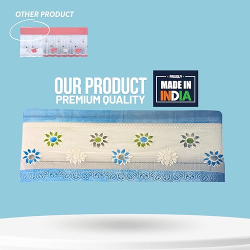 Da Anushi Cotton Net Split AC Cover Indoor Unit for 1.5 Ton Capacity AC, Premium Work Indoor AC Dust Protection Cover Designer Summer Ac Cover for 1.5 Ton Ac (38 X 15.35 X 7.8 inch, Blue) - Image 5