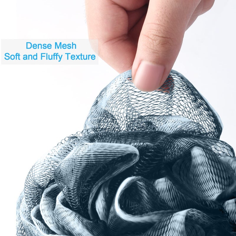 AmazerBath Bath Shower Loofah Sponge 75g/PCS Bath Sponges for Men Exfoliating - Set of 4 Indigo, Large - Image 5