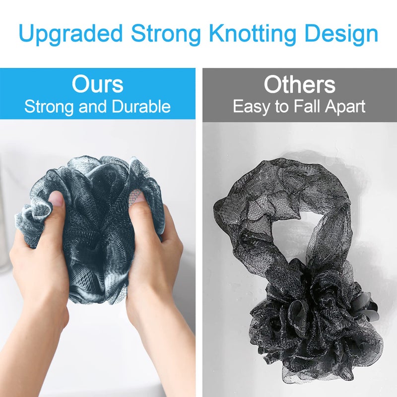 AmazerBath Bath Shower Loofah Sponge 75g/PCS Bath Sponges for Men Exfoliating - Set of 4 Indigo, Large - Image 4