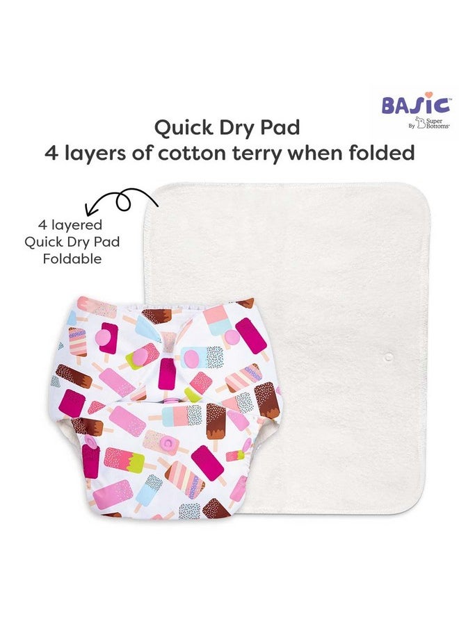 Basic Easy - Pack Of 8 |4 Cloth Diapers+ 4 Inserts - Freesize Adjustable & Reusable Cloth Diaper For Babies 0-3 Years | With Quick Drying Prefold Style Soaker-Assorted - pzsku/Z7FCDD82C8C3688DA1E68Z/45/_/1733729812/d41e5c47-7143-41df-8a2a-b2195e4ca834