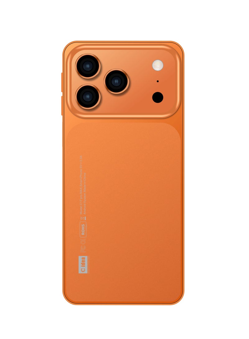 C idea C17 Pro Max Android Smartphone 6.8 Inch HD Display, 6GB RAM, 64GB Storage, 13MP + 5MP Camera, Face Unlock, 5800mAh Battery, Dual SIM Mobile Phone - Orange - Image 3