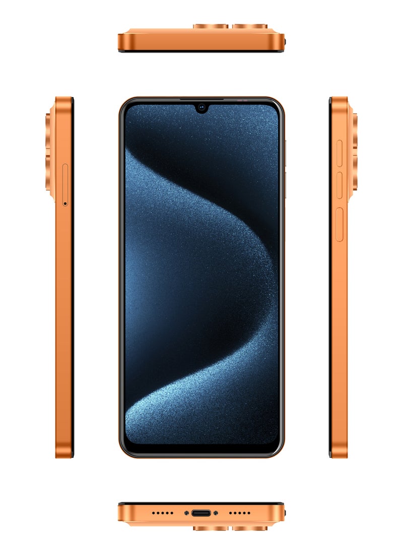 C idea C17 Pro Max Android Smartphone 6.8 Inch HD Display, 6GB RAM, 64GB Storage, 13MP + 5MP Camera, Face Unlock, 5800mAh Battery, Dual SIM Mobile Phone - Orange - Image 2