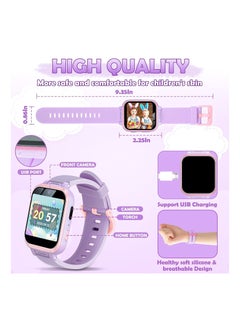 Y&D DMG Kids Smart Watch, Multifunction Rechargeable Touch Screen Toddler Watch with HD Photograph,Gaming and Music Player Educational Toys, Birthday Gifts for Girls Boys Ages 6-12(Purple)  - Image 4
