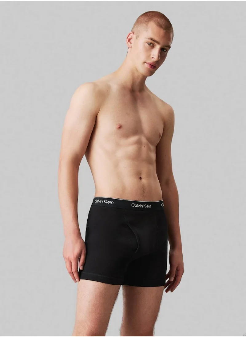 CALVIN KLEIN Men's 3 Pack Boxer Briefs - Cotton, Black