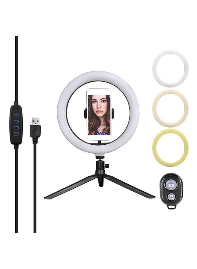 NIBEMINENT Dimmable LED Selfie Round Light Black/White  - Image 2