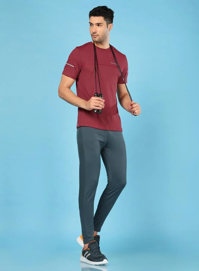 Technosport Solid Slim Fit Trackpants with Techno Dry by Styli