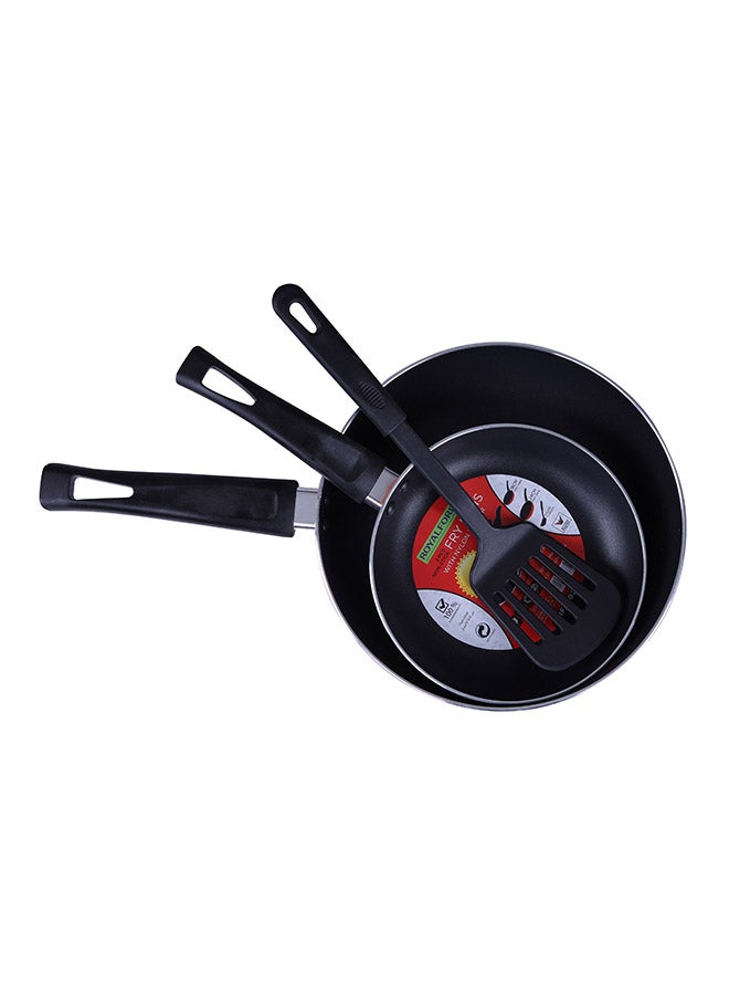 Royalford 2-Piece Non-Stick Fry Pan Set With Slotted Turner Red 18, 24cm - Image 2