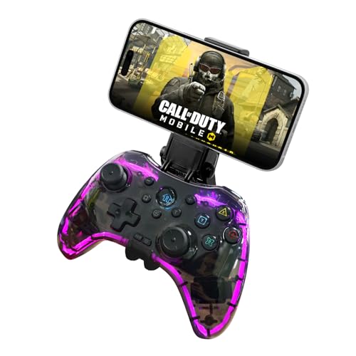 Joso RGB Wireless Mobile Gaming Controller for iPhone, Android, iPad, Tablet, PC, Phone Controller with Phone Clip Supports Cloud Game, COD, Genshin Immpact, Remote Player Gamepad with 2 Back Buttons - Image 1