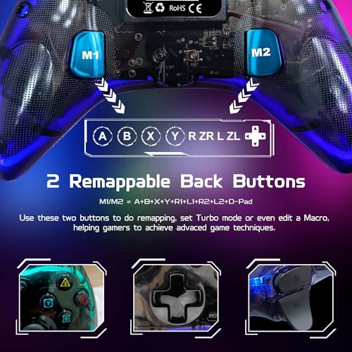 Joso RGB Wireless Mobile Gaming Controller for iPhone, Android, iPad, Tablet, PC, Phone Controller with Phone Clip Supports Cloud Game, COD, Genshin Immpact, Remote Player Gamepad with 2 Back Buttons - Image 4