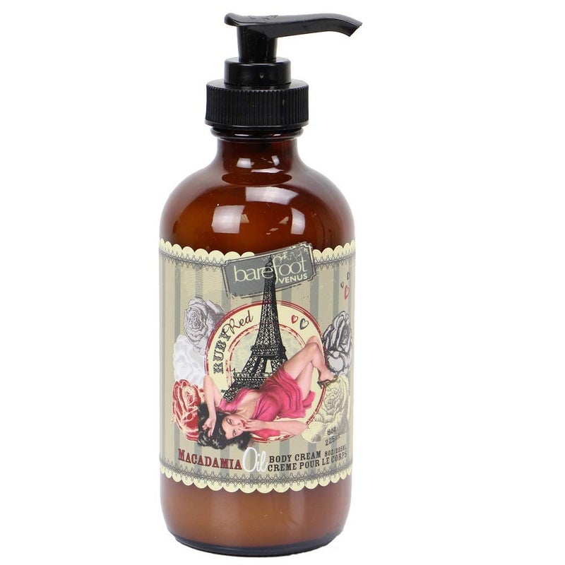 Barefoot Venus Macadamia Nut Oil and Almond Oil Body Cream 225 ML 8 Oz Ruby Red