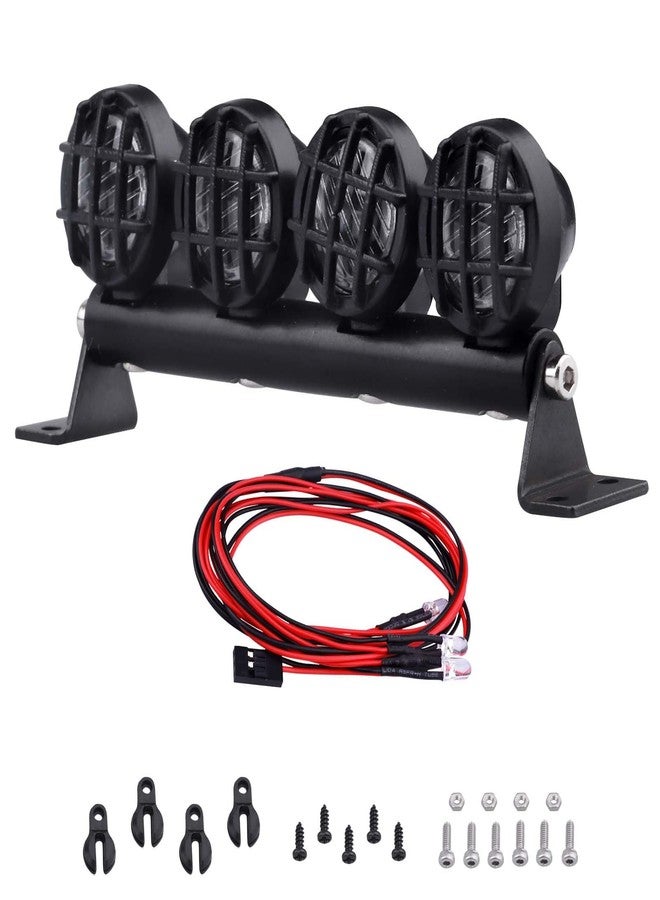 Hobbyfire شريط إضاءة LED لسيارة RC من Hobbyfire مزود بـ 4 مصابيح LED ومصباح سقف ومصباح أمامي لسيارة Axial SCX24 1/24 RC Crawler - Image 1