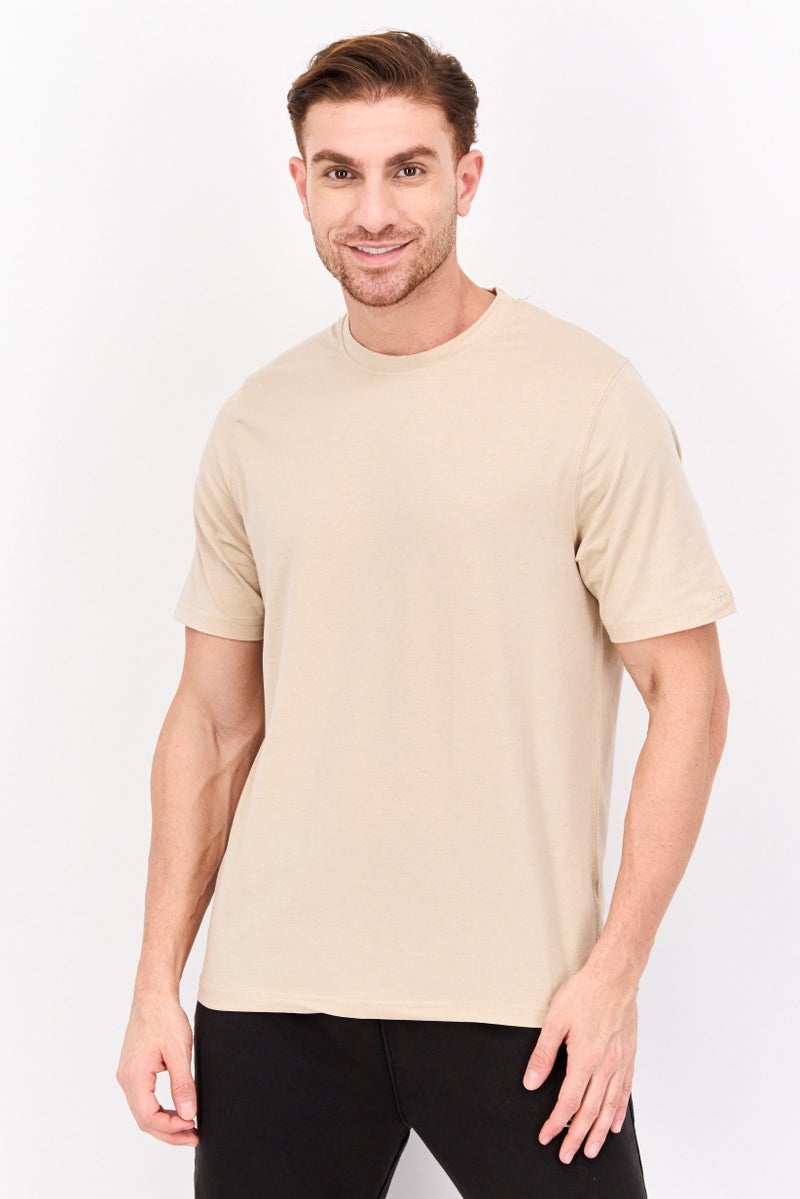 Legend Men Sportswear Fit Short Sleeve Training T-Shirts, Tan  - Image 1