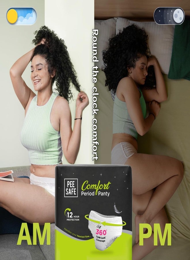 بيساف سراويل داخلية مريحة وآمنة أثناء الدورة الشهرية | مقاس صغير | 4 سراويل | حماية شاملة 360 درجة | حماية تدوم 12 ساعة | مانعة للتسرب | راحة طوال الليل | لا تسبب طفحًا جلديًا أو مواد سامة | تصميم بدون خياطة - Image 4