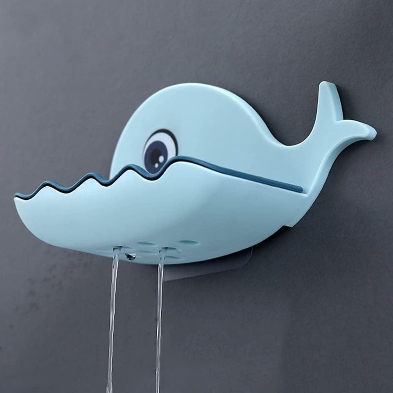 ANKUL Plastic Soap Stand Holder for Bathroom Kitchen Sink Self Draining Soap Dish Holder with Magic Stickers (Pack of 1) (Fish Soap Holder, Min 2 Quantity) - Image 2