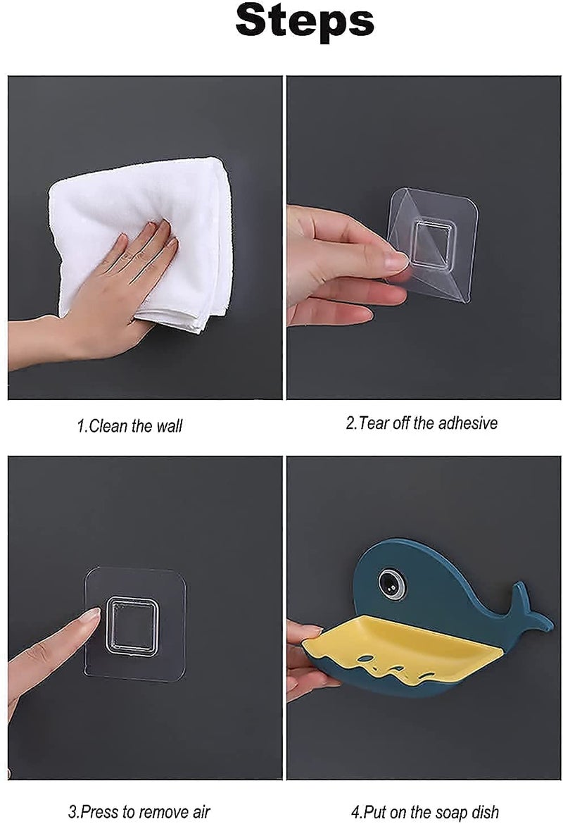 ANKUL Plastic Soap Stand Holder for Bathroom Kitchen Sink Self Draining Soap Dish Holder with Magic Stickers (Pack of 1) (Fish Soap Holder, Min 2 Quantity) - Image 4
