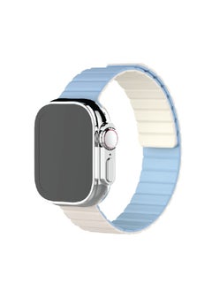 Moxedo Moxedo Dual-Color Magnetic Watch Band Compatible with Apple Watch Series Ultra 2/9/8 Ultra /8/7/6/5/4/3/SE 44/45/49mm - (Mist Blue/White) 