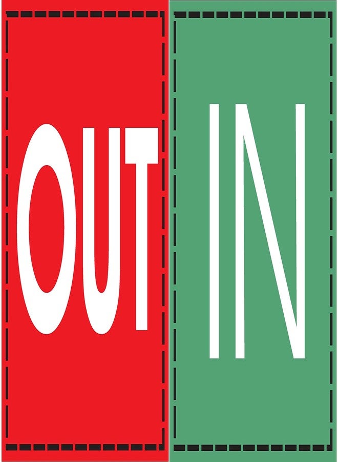 Good Print Zone : Door Sticker in and Out Red, Green Color Printing On Best PVC Vinyl Gumming Sheets with Full Waterproof Size 8 x 8 inch Pack 2 Set - Image 1