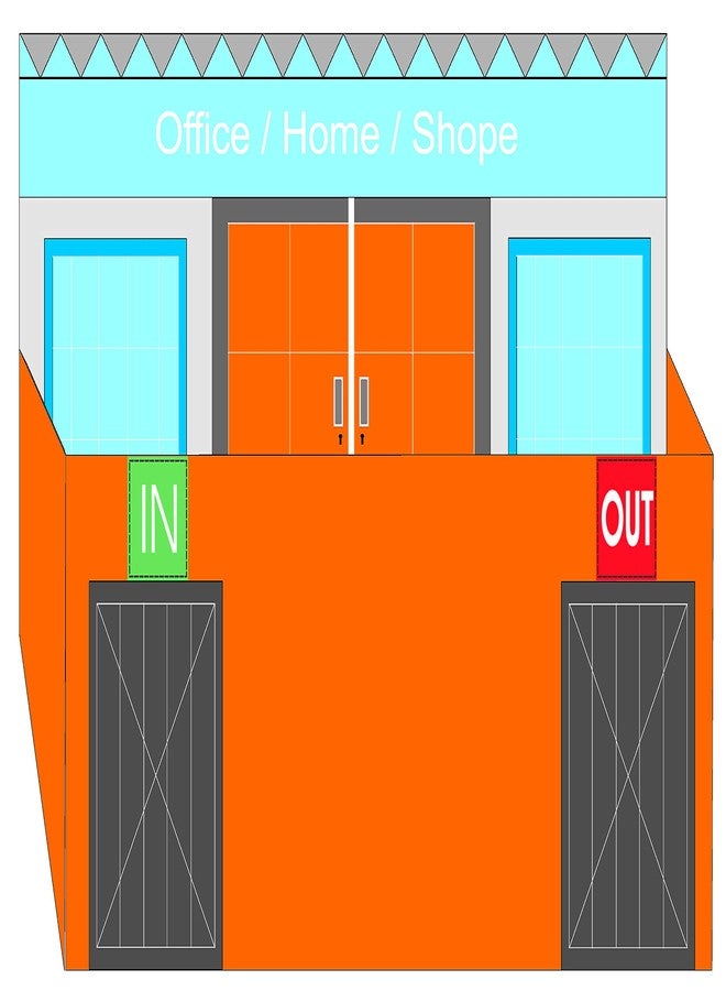 Good Print Zone : Door Sticker in and Out Red, Green Color Printing On Best PVC Vinyl Gumming Sheets with Full Waterproof Size 8 x 8 inch Pack 2 Set - Image 3