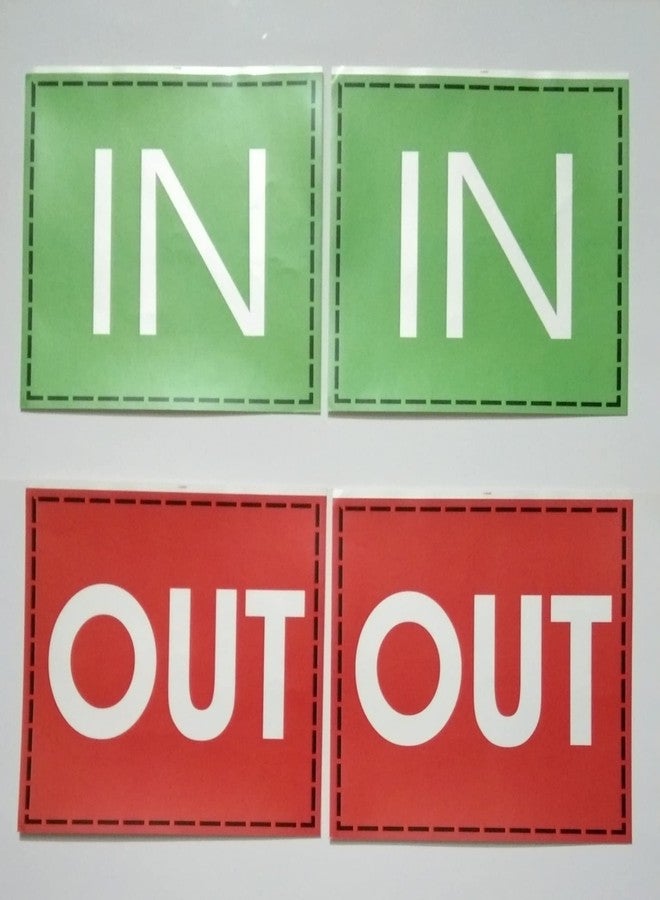 Good Print Zone : Door Sticker in and Out Red, Green Color Printing On Best PVC Vinyl Gumming Sheets with Full Waterproof Size 8 x 8 inch Pack 2 Set - Image 4
