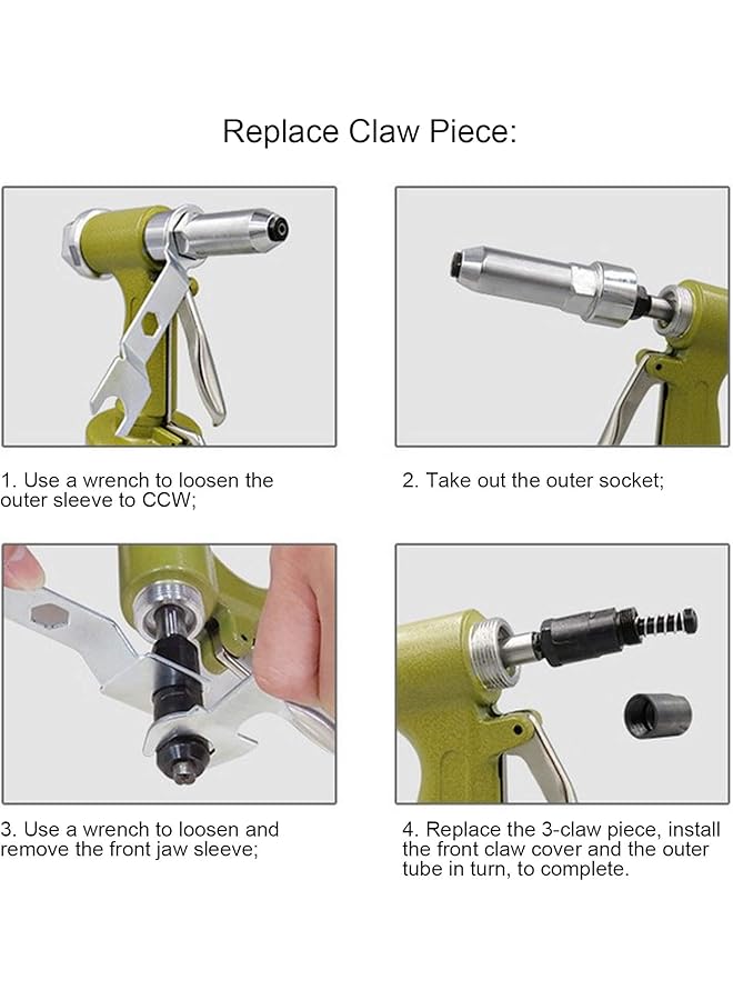 Hydraulic Pneumatic Rivet Gun, Air Hydraulic Riveter Air Rivet Gun, Pneumatic Riveting Gun Rivet Tool For Diy Enthusiasts Pneumatic Tools(Japanese-) - Image 3
