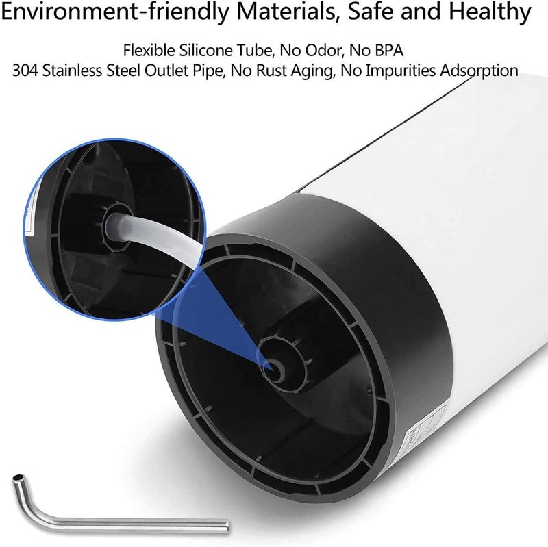 Vshinic Vshinic Compact and Modern White 5 Gallon Water Dispenser Automatic Drinking Water Pump USB Rechargeable BPA Free Stainless Steel White  - Image 5
