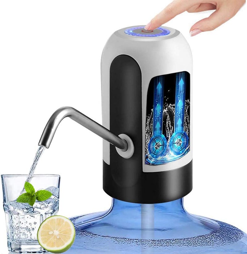 Vshinic Vshinic Compact and Modern White 5 Gallon Water Dispenser Automatic Drinking Water Pump USB Rechargeable BPA Free Stainless Steel White  - Image 1