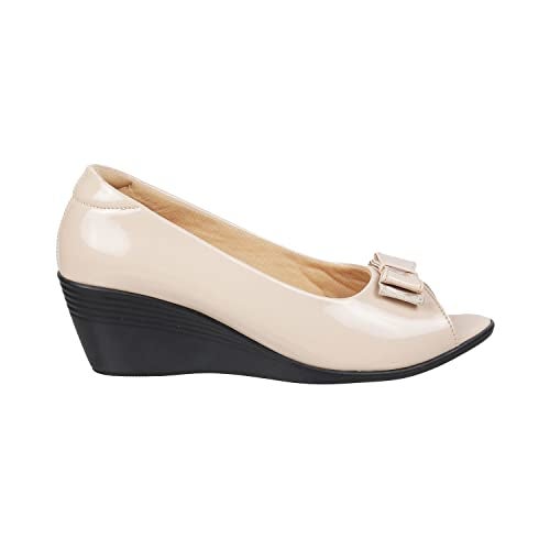 Metro Women's Beige Formal Peep Toe Wedge Heel Fashion Sandals UK/3 EU/36 (31-47) - Image 3