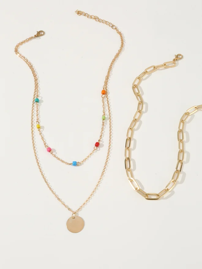 Take Two  Pack of 2 - Gold Layered Necklace for Women | Best Price UAE