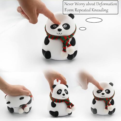 PLUSPOINT Panda Cute Desk Lamp for Kids, Rechargeable Small Desk Lamps with Adjustable Neck,Desk Night Lights, Kawaii Accessories, Kawaii Room Decor for Boys Girls Gifts - Image 3