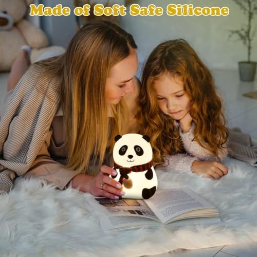 PLUSPOINT Panda Cute Desk Lamp for Kids, Rechargeable Small Desk Lamps with Adjustable Neck,Desk Night Lights, Kawaii Accessories, Kawaii Room Decor for Boys Girls Gifts - Image 5